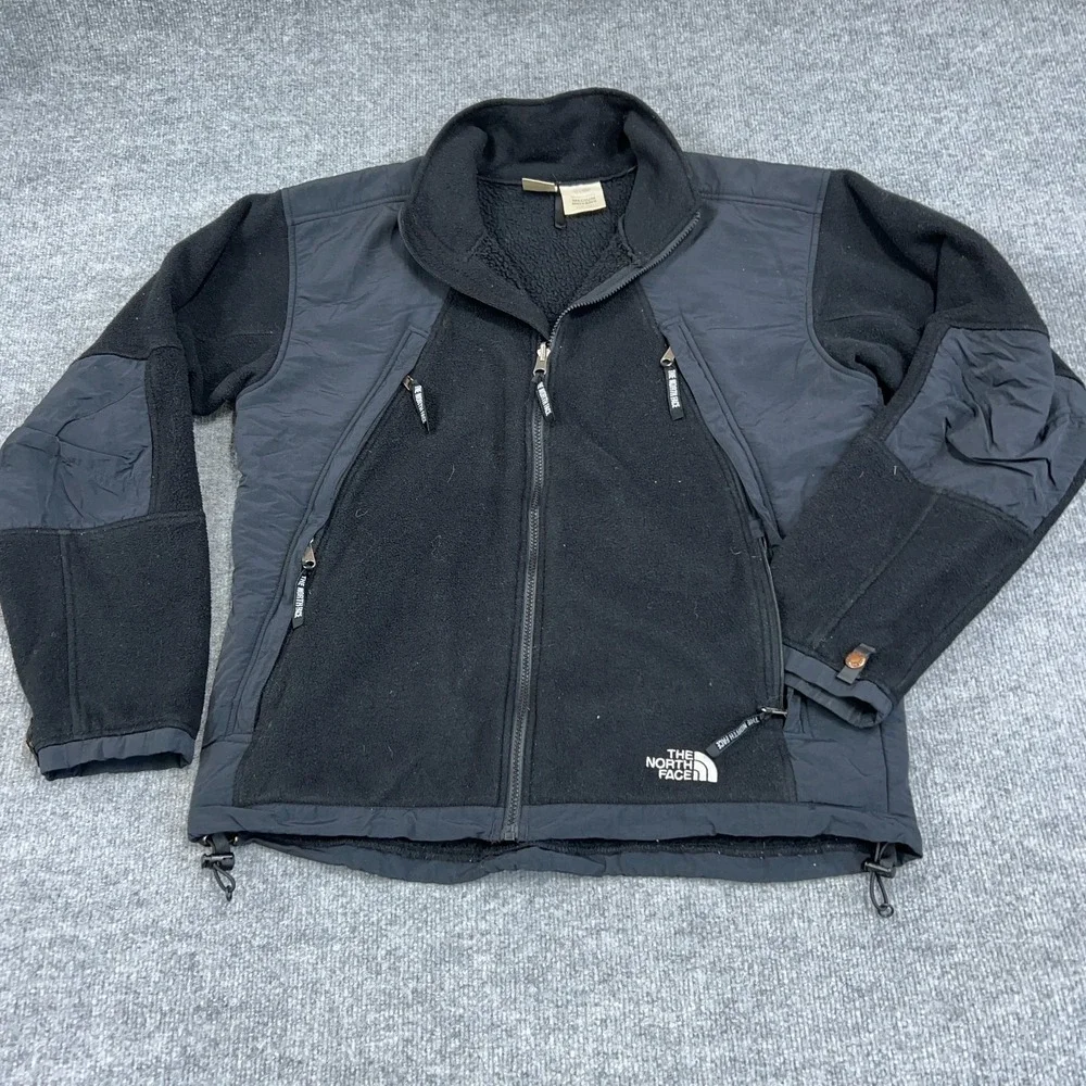 VTG The North Face Jacket Mens Medium Black‎ Fleece Ski Outdoor Pockets Full Zip